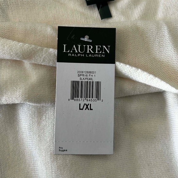 PONCHO, COTTON/MODAL, BLACK & PEARL, SZ L/XL, VERY FLOWING, LAUREN BY RALPH LAUR - Picture 9 of 11